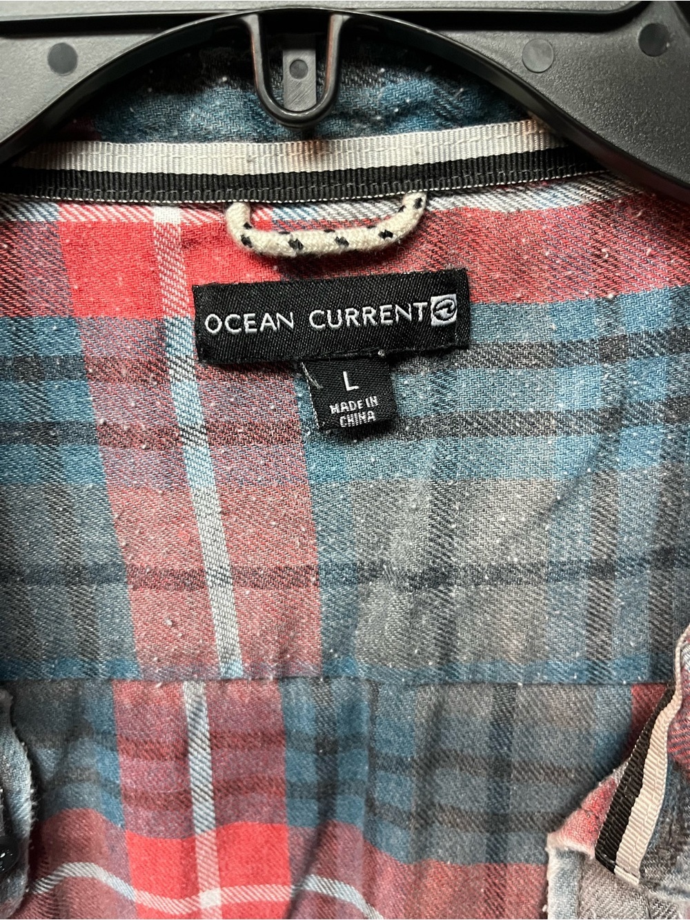 Ocean Current Red and Blue Plaid Button-Up Shirt - Picture 2 of 5